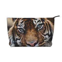 GSGCSBYMLG Kosmetiktasche aus Cord mit Tiger-Aufdruck, Reise-Kulturbeutel, Reise-Organizer-Tasche, Schwarz , Einheitsgröße von GSGCSBYMLG