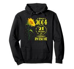 21. Geburtstag Fantastische 21-jährige Sonnenblumenliebhaber, geboren 2004 Pullover Hoodie von GTee Vintage 21st Birthday Version 2025