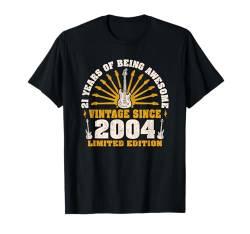 21. Geburtstag: 21-jähriger Gitarrist Guitar Lovers, geboren 2004 T-Shirt von GTee Vintage 21st Birthday Version 2025