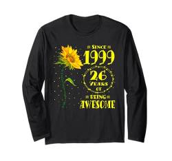 26. Geburtstag Fantastische 26-jährige Sonnenblumenliebhaber, geboren 1999 Langarmshirt von GTee Vintage 26th Birthday Version 2025