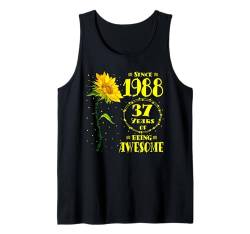 37. Geburtstag Fantastische 37-jährige Sonnenblumenliebhaber, geboren 1988 Tank Top von GTee Vintage 37th Birthday Version 2025