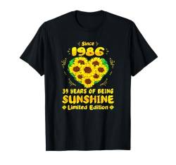 39. Geburtstag 39 Years Of Sunshine Sunflower Lover Born 1986 T-Shirt von GTee Vintage 39th Birthday Version 2025