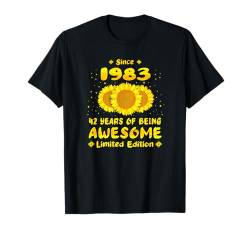 42. Geburtstag 42 Jahre Awesome Sunflower Lover, geboren 1983 T-Shirt von GTee Vintage 42nd Birthday Version 2025