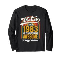 Retro Sunset 42 Years Of Awesome Born 1983 - 42. Geburtstag Langarmshirt von GTee Vintage 42nd Birthday Version 2025