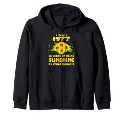 48. Geburtstag 48 Years Of Sunshine Sunflower Lover Born 1977 Kapuzenjacke von GTee Vintage 48th Birthday Version 2025