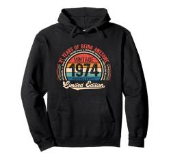 Vintage 51. Geburtstag 51 Years of Being Awesome Born In 1974 Pullover Hoodie von GTee Vintage 51st Birthday Version 2025