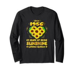 69. Geburtstag 69 Years Of Sunshine Sunflower Lover Born 1956 Langarmshirt von GTee Vintage 69th Birthday Version 2025