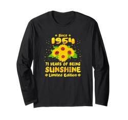 71. Geburtstag 71 Years Of Sunshine Sunflower Lover Born 1954 Langarmshirt von GTee Vintage 71st Birthday Version 2025