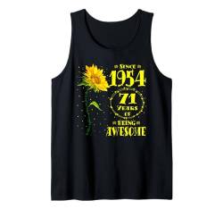 71. Geburtstag Fantastische 71-jährige Sonnenblumenliebhaber, geboren 1954 Tank Top von GTee Vintage 71st Birthday Version 2025