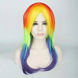 GUANBBD Cosplay Perücke-Mein kleines Pony lange lockige gewellte Cosplay Perücken mehrfarbig für Frauen weibliches Kunsthaar Perücke 70cm mit langem Schwanz für Chiristmas Party nur Perücke von GUANBBD