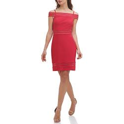 GUESS Damen-Partykleid mit Regenbogen-Pailletten, Knallpink (Hot Pink), 38 von GUESS