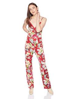 GUESS Damen Sleeveless Lux Jumpsuit Overall, Garden Fever Print Sultry Red, 0 von GUESS