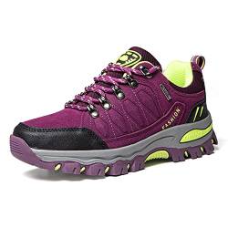 GURGER Wanderschuhe Damen Trekkingschuhe Wasserdicht Outdoor Schuhe Leicht Atmungsaktiv Trekking Walkingschuhe Violett Größe 38 von GURGER