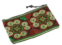 GURU SHOP Geldbeutel/Kosmetiktäschchen mit Folklore Stickerei - Grün, Herren/Damen, Baumwolle, Size:One Size, 9x14x1 cm, Kleine Taschen für Kosmetik, Schreibzeug, Mehr von GURU SHOP