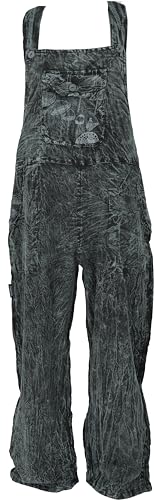 GURU SHOP Latzhose, Overall, Unisex Baumwoll Latzhose mit Geradem Bein, Schwarz, Baumwolle, Size:S (48) von GURU SHOP