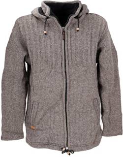 GURU SHOP Strickjacke Wolljacke Nepaljacke Braun, Modell 28, Wolle, Size:XXL von GURU SHOP