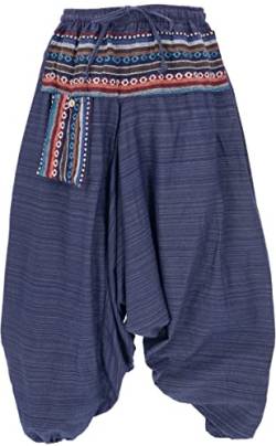 GURU SHOP Yogahose, Pluderhose, Pumphose, Aladinhose Ikat, Damen, Blau, Baumwolle, Size:40 von GURU SHOP