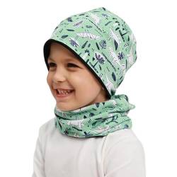 GUTERTOP Kinder Beanie Mütze, Schlauchschal Set Mütze Schal Kinder, 95% Baumwolle Mütze Set Jungen und Mädche Herbst Frühling Winter von GUTERTOP