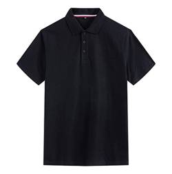 GXRGXR Herren Plus Size Polos - Oversized Business Casual Atmungsaktives Solides Kurzarm Poloshirt - Summer Plus Fat Fashion Revers T-Shirt Golf Tops,Schwarz,7XL von GXRGXR