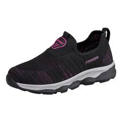 GXYANiaoy Freizeitschuhe Damen Sportlich, rutschfest Mode Leichte Weich Sportschuhe Laufschuhe Slip Flache Atmungsaktiv Turnschuhe Orthopädische Casual Freizeit Bequeme Weit Sneaker Schuhe von GXYANiaoy