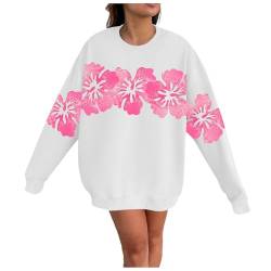 GXYANiaoy Pullover Damen Sweatshirt, Langarm Rundhals Drucken Pulli Winter Frauen Locker Oberteil Casual Sport Streetwear Ohne Kapuzen Lässiges Langarmshirt Basic Baumwolle Oversized Tops von GXYANiaoy