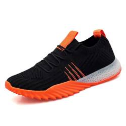 Sneakers Damen, Sneaker Damen, Bequeme mit Guter Dämpfung Fitnessstudio Laufschuhe Orthopädische Gummisohlen Sportschuhe Slip in Breite Füße Leicht Turnschuhe Strick Atmungsaktive Walkingschuhe von GXYANiaoy