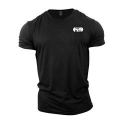 GYMTIER Fitness T Shirt mit schlichtem Logo Bodybuilding Trainingsoberteil, Schwarz, 3XL von GYMTIER