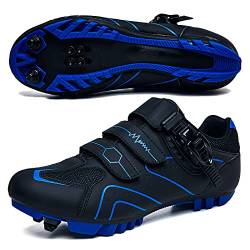 GZQIAWY Radfahren MTB Schuhe Herren Sport Route Cleat Road Dirt Bike Speed ​​Flat Sneaker Racing Damen Fahrrad Mountain SPD Biking Blaue und Schwarze Berge 41 von GZQIAWY