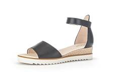 Gabor Damen Keilsandalen, Frauen Sandalen,Moderate Mehrweite (G),Wedge-Heel,flach,Sommerschuhe,Freizeitschuhe,schwarz (Giza),38.5 EU / 5.5 UK von Gabor