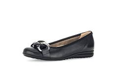 Gabor Damen Klassische Ballerinas, Frauen Flats,Moderate Mehrweite (G),Pumps,Halbschuhe,Sommerschuhe,Slipper,schwarz(Uni+asilb),37.5 EU / 4.5 UK von Gabor