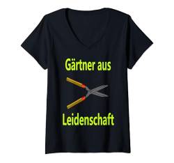 Damen Gartner Aus Leidenschaft Garten Gärtner T-Shirt mit V-Ausschnitt von Gärtnern Gartenarbeit Gärtner Motiv Geschenkideen