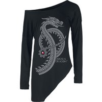 Game Of Thrones Langarmshirt - House Of The Dragon - Fear The Dragon - M bis XXL - für Damen - Größe XL - schwarz  - Lizenzierter Fanartikel von Game Of Thrones