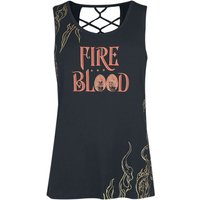 Game Of Thrones Top - Fire And Blood - S bis XXL - für Damen - Größe XXL - schwarz  - Lizenzierter Fanartikel von Game Of Thrones