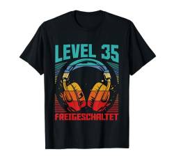 35. Geburtstag Männer Video Gamer Level 35 Unlocked Mann T-Shirt von Gamer Geburtstag Geschenke Zocker Mann Spieler