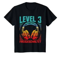 Kinder 3. Geburtstag Jungen Video Gamer Level 3 Unlocked Jungs T-Shirt von Gamer Geburtstag Zocker Kinder Spieler Junge