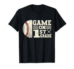 Lustige Spiele am ersten Schultag des Baseballs der ersten Klasse T-Shirt von Games On Grade Baseball Lover Back To School Kid