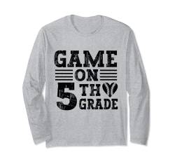 Lustige Spiele am ersten Schultag des Baseballs der fünften Klasse Langarmshirt von Games On Grade Baseball Lover Back To School Kid