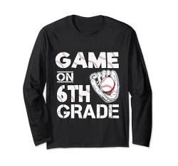 Lustige Spiele am ersten Schultag des Baseballs der sechsten Klasse Langarmshirt von Games On Grade Baseball Lover Back To School Kid