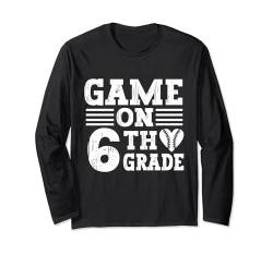 Lustige Spiele am ersten Schultag des Baseballs der sechsten Klasse Langarmshirt von Games On Grade Baseball Lover Back To School Kid