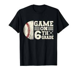 Lustige Spiele am ersten Schultag des Baseballs der sechsten Klasse T-Shirt von Games On Grade Baseball Lover Back To School Kid