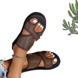 Gamfoam 2024Damen-Sandalen mit hohlem Netzstoff – Bequeme orthopädische Netzsandalen mit Fußgewölbeunterstützung for Damen(Brown,6) von Gamfoam