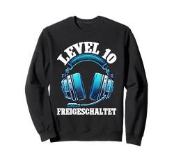 Level 10 Freigeschaltet Gaming Junge Geburtstag Deko PC Sweatshirt von Gaming Zubehör Kinder Geburtstag Videospiele