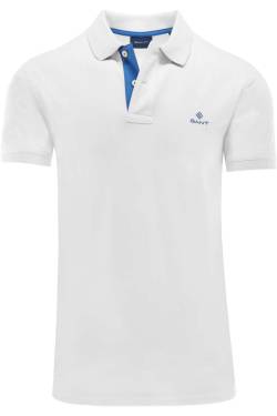 GANT Regular Fit Poloshirt Kurzarm weiss von Gant