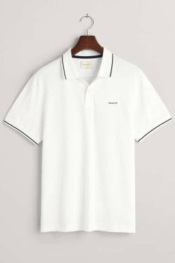 GANT Regular Fit Poloshirt Kurzarm weiss von Gant