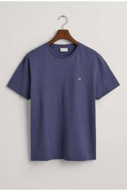 GANT Regular Fit T-Shirt Rundhals dunkelblau, Einfarbig von Gant