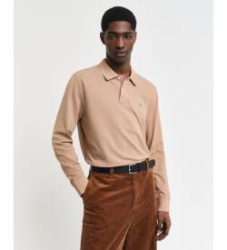 Gant für Herren. 2230 Shield Piqué-Poloshirt beige (XL), Lässig, Baumwolle, Langarm von Gant