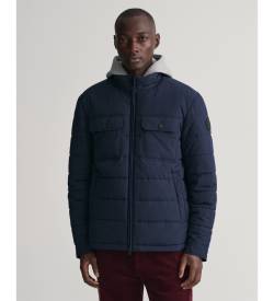 Gant für Herren. 7006344 Geradlinige Steppjacke navy (M), Lässig, Klassisch, Polyester, Langarm, Recyceltes Polyester, Nachhaltig, Marine von Gant