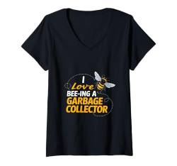 Damen Ich liebe es, ein Müllsammler zu sein, Müll zu sammeln T-Shirt mit V-Ausschnitt von Garbage Collecting Trash Collector Gifts