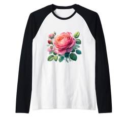 Gartenrose, Blumen-Grafikdruck, Mädchen Raglan von Garden Rose Flower Summer Gifts Store