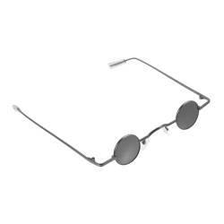 Garneck Kleine Runde Sonnenbrille Für Männer Und Frauen – Lustige Partybrille Mit Mini-Design - Perfektes Accessoire Für Strandpartys Und Kreative Anlässe Schwarz von Garneck